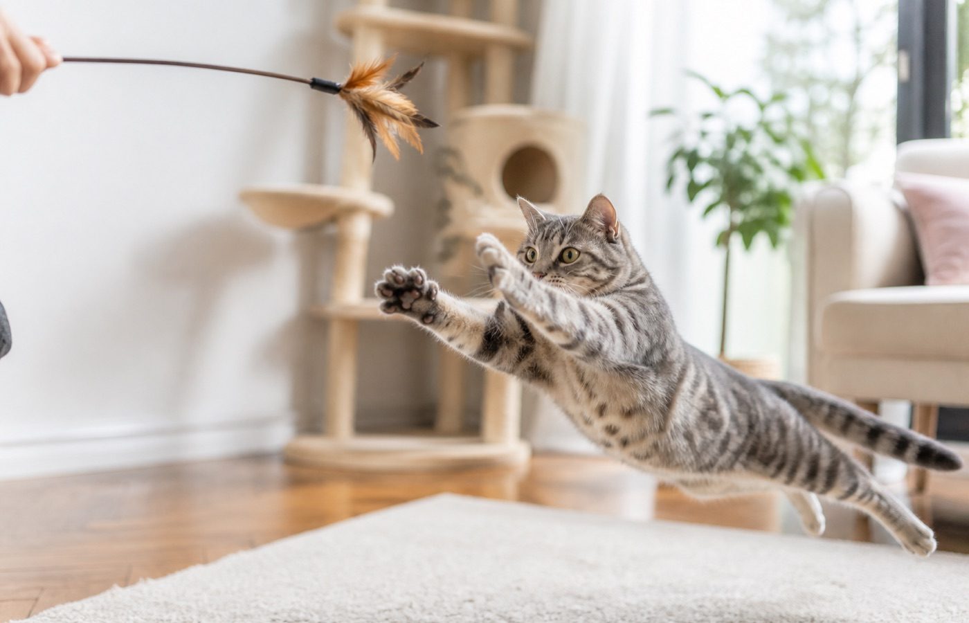 Keeping an indoor cat genuinely busy